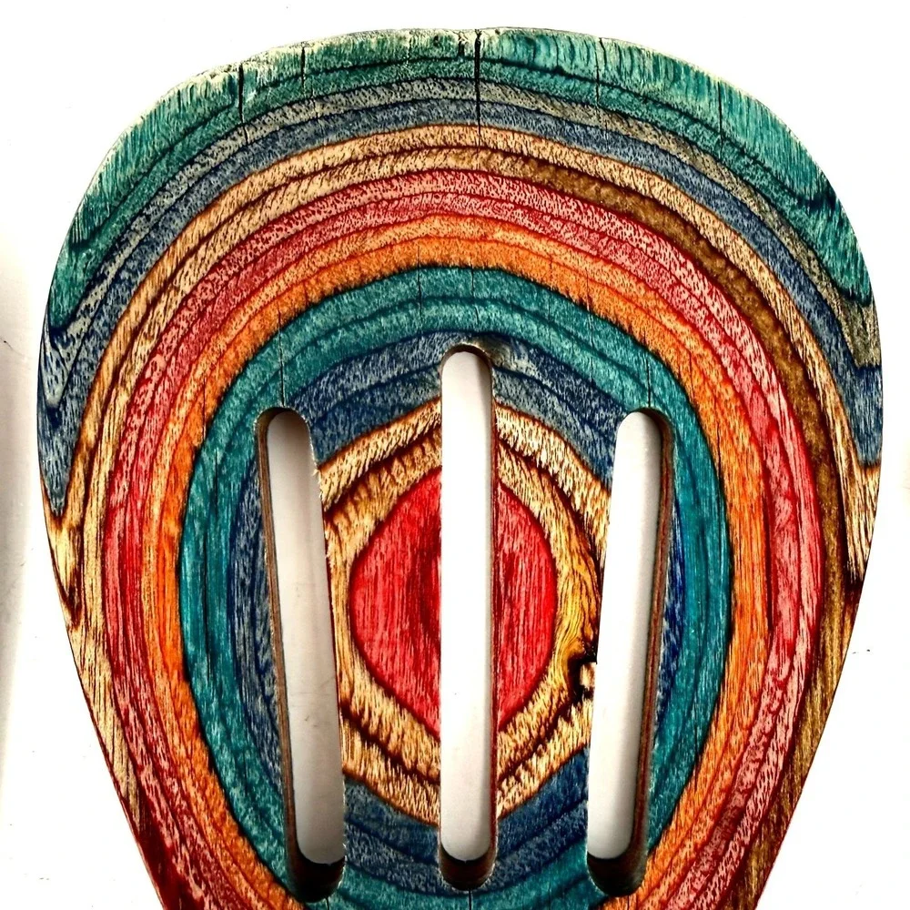Totally Bamboo Baltique Marrakesh Rainbow Birch Wood Utensil Set of 4